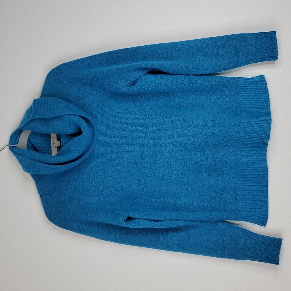 🔥Loft Cowl Turtle Neck Turquoise Blue Sweater Size XS